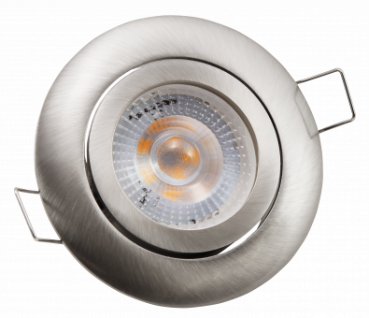 LED-Einbauleuchte 5W, 400lm, 3000K, Edelstahl gebürstet